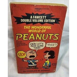 Vintage Peanuts Double Volume Book Schulz  Wonderful World & Hey Peanuts Fawcett